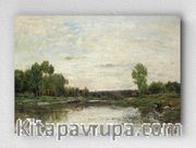 Full Frame pratiCanvas Tablo - Charles-François Daubigny - View on the Oise (FF-PCŞ195)