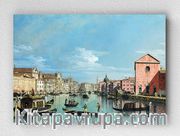 Full Frame pratiCanvas Tablo - Bernardo Bellotto - Venice- The Grand Canal facing Santa Croce (FF-PCŞ186)