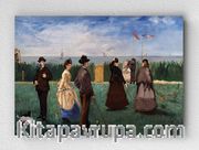Full Frame pratiCanvas Tablo - Edouard Manet - Croquet at Boulogne (FF-PCŞ217)