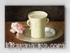 Full Frame pratiCanvas Tablo - Francisco de Zurbarán - A Cup of Water and a Rose (FF-PCŞ231)