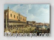Full Frame pratiCanvas Tablo - Studio of Canaletto - Venice The Doge s Palace and the Riva degli Schiavoni (FF-PCŞ321)