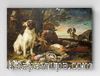 Full Frame pratiCanvas Tablo - David de Coninck - Dead Birds and Game with Gun Dogs and a Little Owl (FF-PCŞ209)
