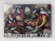 Full Frame pratiCanvas Tablo - Joachim Beuckelaer - The Four Elements Water	(FF-PCŞ267)