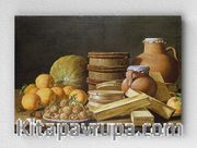 Full Frame pratiCanvas Tablo - Luis Meléndez - Still Life with Oranges and Walnuts (FF-PCŞ276)