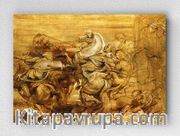 Full Frame pratiCanvas Tablo - Peter Paul Rubens - A Lion Hunt (FF-PCŞ306)