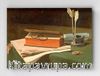 Full Frame pratiCanvas Tablo - François Bonvin - Still Life with Book, Papers and Inkwell (FF-PCŞ232)