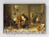 Full Frame pratiCanvas Tablo - David Teniers the Younger - Two Men playing Cards in the Kitchen of an Inn (FF-PCŞ212)