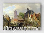 Full Frame pratiCanvas Tablo - Willem Koekkoek - View of Oudewater	(FF-PCŞ334)