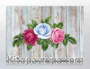 Full Frame Duvar Sanatları - CanvasWall DD - Retro Kırmızı Beyaz Gül (FF-W164)