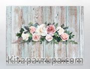 Full Frame Duvar Sanatları - CanvasWall DD - Retro Pembe ve Krem Güller (FF-W167)