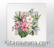 Full Frame Duvar Sanatları - CanvasWall Kare - Pembe ve Krem Zambaklar (FF-W169)