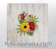 Full Frame Duvar Sanatları - CanvasWall Kare - Gelbera ve Kırmızı Gül (FF-W170)