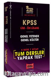 2022 KPSS Lise Ön Lisans GY GK 5 Ders 1 Kitap Tüm Dersler Yaprak Test