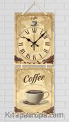 Full Frame Duvar Sanatları - Nostaljik Ahşap Duvar Saati -  Best Coffee  - İkili Set (FF-NS195)