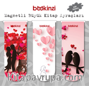 Magnetli Büyük Kitap Ayraç / Aşk Temalı (3 Adet)