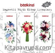 Magnetli Büyük Kitap Ayraç / Çiçek Temalı (3 Adet)