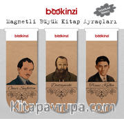 Magnetli Büyük Kitap Ayraç / Yazarlar Temalı (3 Adet)