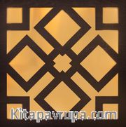 Full Frame Duvar Sanatları - Pleksi Altın Ayna - Kilim Desen Venge (FF-DS256)