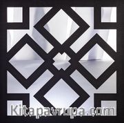 Full Frame Duvar Sanatları - Pleksi Gümüş Ayna - Kilim Deseni (FF-DS277)