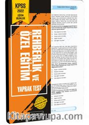 2022 KPSS Eğitim Bilimleri Rehberlik ve Özel Eğitim Yaprak Test