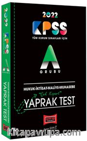 2022 KPSS A Hukuk İktisat Maliye Muhasebe Çek Kopart Yaprak Test