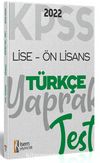 2022 KPSS Ortaöğretim Ön Lisans Genel Kültür Türkçe Yaprak