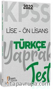 2022 KPSS Ortaöğretim Ön Lisans Genel Kültür Türkçe Yaprak