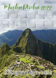 2022 Takvimli Poster - Yüksekler - Machu Pichu