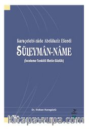 Karaçelebi-Zade Abdülaziz Efendi Süleyman-Name (İnceleme-Tenkitli Metin-Sözlük)
