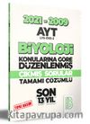 2009-2021 AYT Biyoloji Son 13 Yıl Tıpkı Basım Konularına Göre Düzenlenmiş Tamamı Çözümlü Çıkmış Sorular 