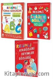 Resimli Türkçe İngilizce ve Atasözleri Deyimler Sözlükleri - 3 Kitap Set TDK Uyumlu