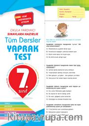 7. Sınıf Tüm Dersler Yaprak Test 