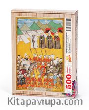 Surname - Birinci Gün. Dîvan-I Âlî Mensupları Padişahın Hizmetlilerini Seyreyliyorlar Ahşap Puzzle 500 Parça (TS64-D)