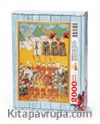 Surname - Birinci Gün. Dîvan-ı Âlî Mensupları Padişahın Hizmetlilerini Seyreyliyorlar Ahşap Puzzle 2000 Parça (TS58-MM)
