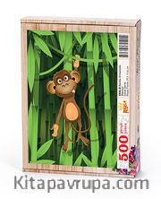 Bambu Ormanında Maymun Ahşap Puzzle 500 Parça (CK04-D)