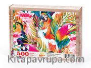 Renkli Papağanlar Ahşap Puzzle 500 Parça (HV10-D)