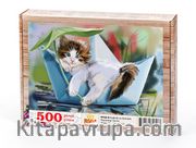 Kedicik ve Tuy Ahşap Puzzle 500 Parça (HV42-D)