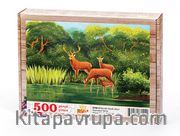 Benekli Geyik Ailesi Ahşap Puzzle 500 Parça (HV58-D)