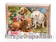 Bahçede Köpekler Ahşap Puzzle 500 Parça (HV64-D)