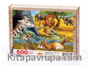Afrika'da Tabiat Parkı Ahşap Puzzle 500 Parça (HV68-D)
