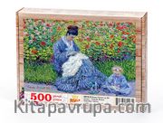 Bayan Monet ve Bir Çocuk - Claude Monet Ahşap Puzzle 500 Parça (KR10-D)
