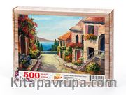Menton Deniz Kenarı Evleri Ahşap Puzzle 500 Parça (MZ24-D)