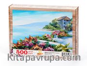 Sahilde Bahar Çicekleri Ahşap Puzzle 500 Parça (MZ40-D)