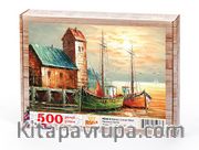 Balıkçı Liman Köyü Ahşap Puzzle 500 Parça (MZ48-D)
