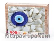 Nazar Boncuğu ve Taşlar Ahşap Puzzle 500 Parça (OB04-D)