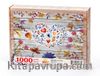Çiçekli Kalp Ahşap Puzzle 1000 Parça (AS01-M)
