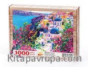 Santorini'de Erguvanlar ve Bahar Ahşap Puzzle 1000 Parça (UK17-M)