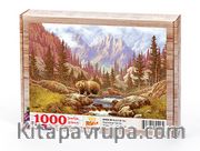 Nehirde Ayı Ahşap Puzzle 1000 Parça (HV03-M)