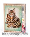 Kedi ve Kaplan Yavrusu Ahşap Puzzle	1000 Parça (HV37-M)
