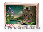 Gölet Manzaralı Fantastik Ağaç Ev Ahşap Puzzle 1000 Parça (MF11-M)